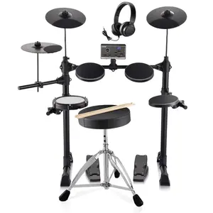 VEVOR Electric Drum Set, 15 Drum Kits 150 Sounds Electronic Drum Kit, USB MIDI Supported 6.5 in Quiet Mesh Snare Electric Drum Set with 10 in Cymbals Drum Sticks Headphone, for Beginners Adults