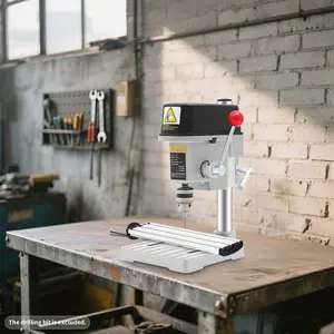 3-Speed Benchtop Drill Press, Electric Bench Wood Drilling Machine for DIY Creation Mini Portable Press & Tool Holder, Small and Precise Work Like Jewelry Making Woodworking Metal Drilling Machine 110V Ideal for Drilling Perpendicular and Angled Holes