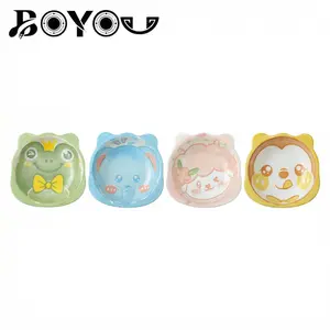 Viral Cute Animal Shaped Kids Ceramic Bowls! BOYOU Food-Grade BPA-Free Toddler Bowls, Microwave & Dishwasher Safe, 4 Adorable Designs to Boost Appetite, Stackable for Space Saving, Perfect for Baby Meals & Snacks!