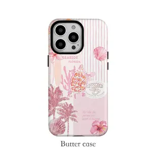 Phone Case - A Phone Case Featuring a Pink Summer Tropical Rainforest Collage, Compatible with Various for iphone Models Including The 17, 16PM, 15Promax, 11Pro, 12MINI, 13Plus, 7/8, SE, XS, And XR
