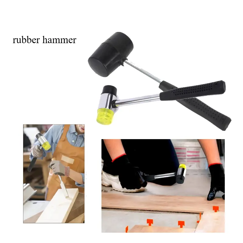 2 Piece Rubber Hammer Set, Rubber Mallet, Dual-Sided Small Hammers with Fiberglass Handles, Hand Tools, Ideal for Camping, Tile Work, Tent Stakes, Woodworking & Flooring