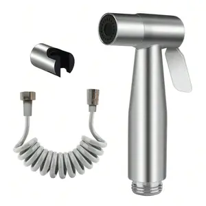 Handheld Bidet Sprayer Set, Modern Bidet Sprayer, Stainless Steel Bidet Sprayer with Hook & Automatic Telescoping Shower Hose, Bathroom Fixtures for Home Use