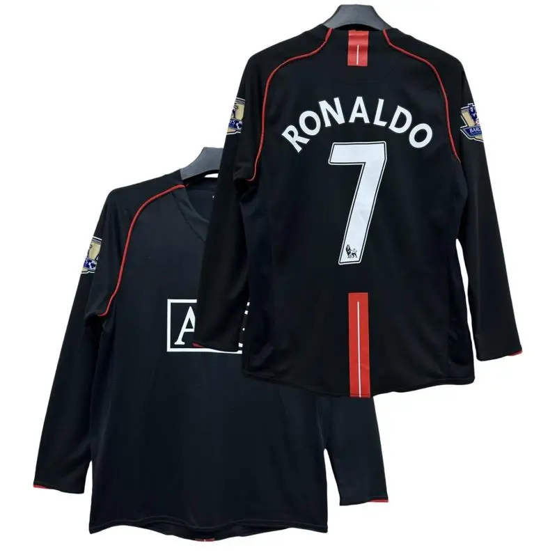 C.Ronaldo #7 Classic Retro 2017-18 Home Kit Fan Edition Adult Long-Sleeve Breathable Quick-Dry Soccer Jersey