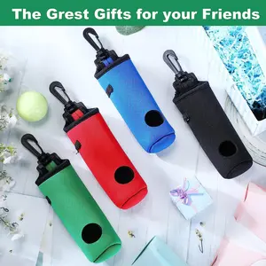 2 Pack Neoprene Golf Ball Bag with Carabiner, Portable Golf Ball Pouch, Golf Ball Protective Sleeve, Lightweight Storage Carrier outdoorfun