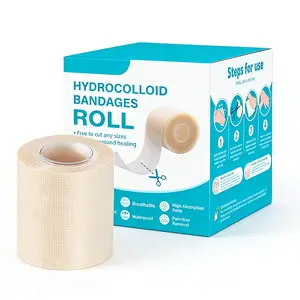 Hydrocolloid Wound Dressing Roll, Medical Grade Hydrocolloid Bandage for Blisters Burns Cuts Acne and Abrasions, Self Adhesive Cuttable Wound Care Patch, Moist Healing First Aid Dressing