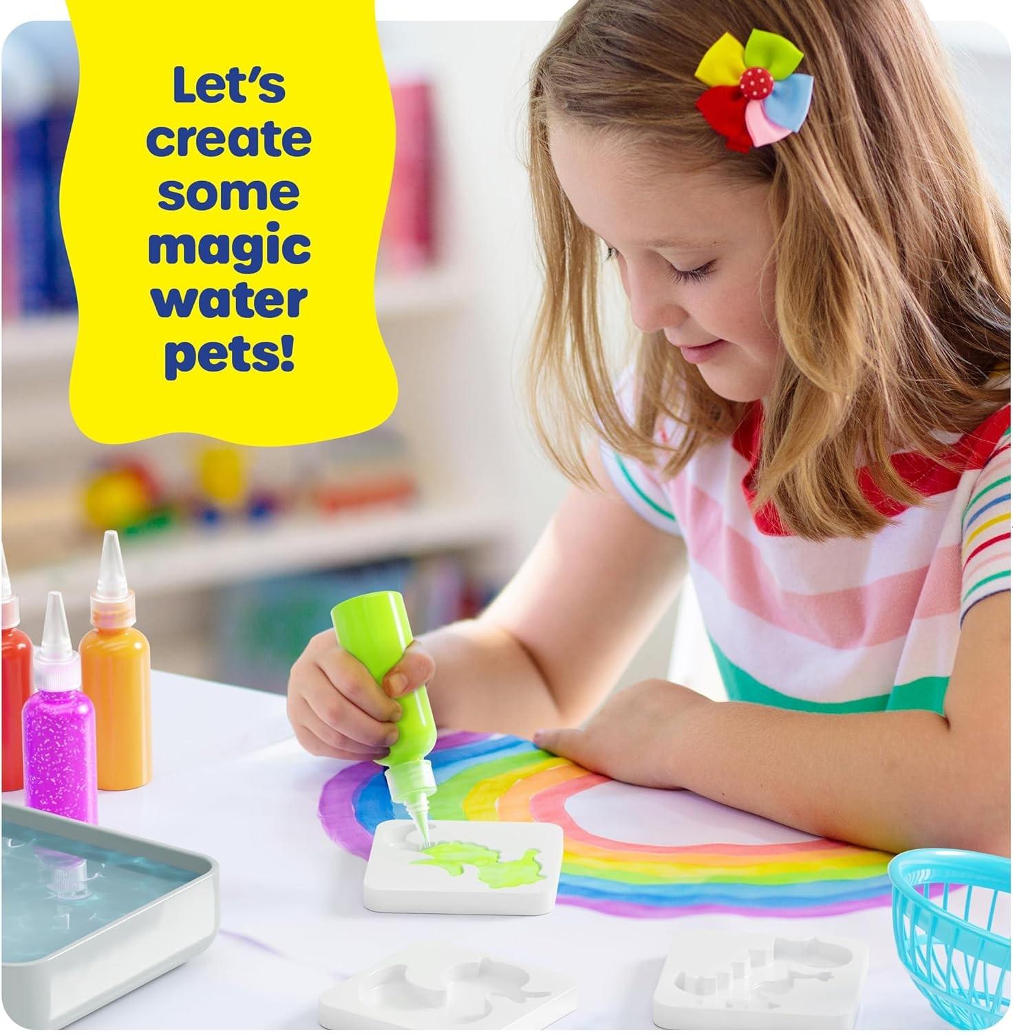 Magic Water Elf Toy Kit for Kids with 20 Gels and 10 Molds, Aqua Fairy,Fun DIY Craft Kit, Squishy Maker, Magic Water Art Kit Favors, Kids Christmas Gifts Crafts Ages 4-8