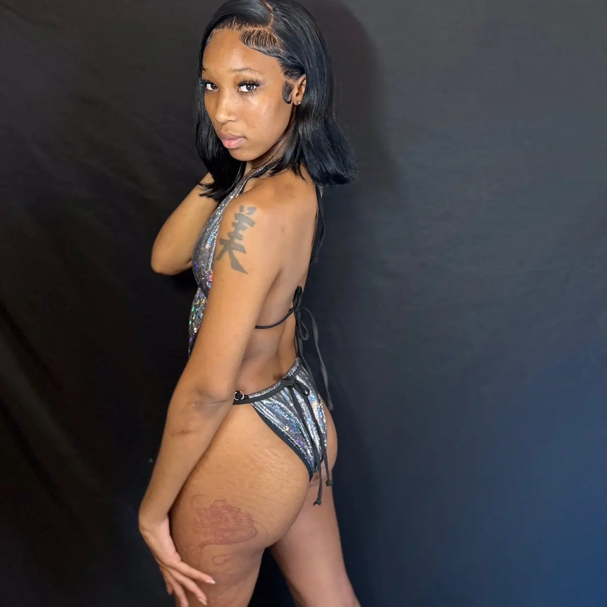 Grey Metallic Bikini