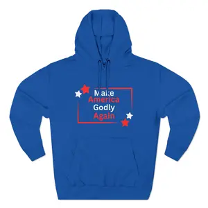 Religious Fleece Hoodie, Christian Patriotic Sweatshirt, Godly Three-Panel Hoodie, Faith-Based Hooded Jacket, Inspirational Christian