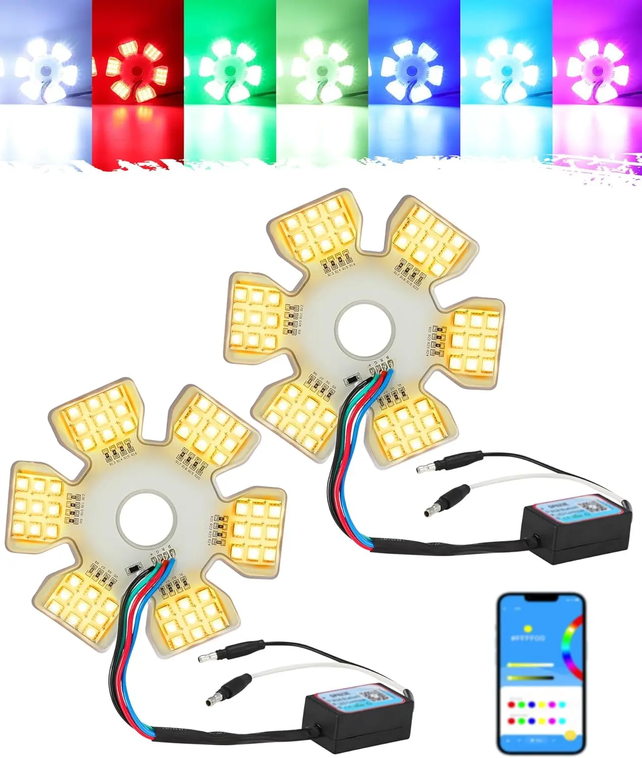 PARTSam RGB Air Cleaner LED Lights for Peterbilt Kenworth Freightliner Trucks Vehicle Dashcam 20 Dynamic Effects Music Sync IP67 Waterproof