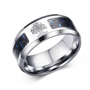 OIDEA Carbon Fiber Masonic Freemason Anti-Rust Steel Men's Ring, Slim Modern Classic Band, Metal Accent Fashion Costume Jewelry Ring, Anti-Rust Steel Rings, Classic Band Rings