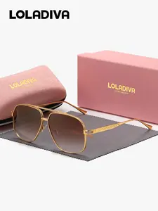 LolaDiva 1 Piece Unisex Geometric Sunglasses HD Full Frame Sunglasses UV400 fashionable sunglasses Literary vibe Modern Trendy Sunglasses