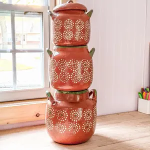 Mexican Barro Bean Pot Sin Plomo Cookware Clay Traditional