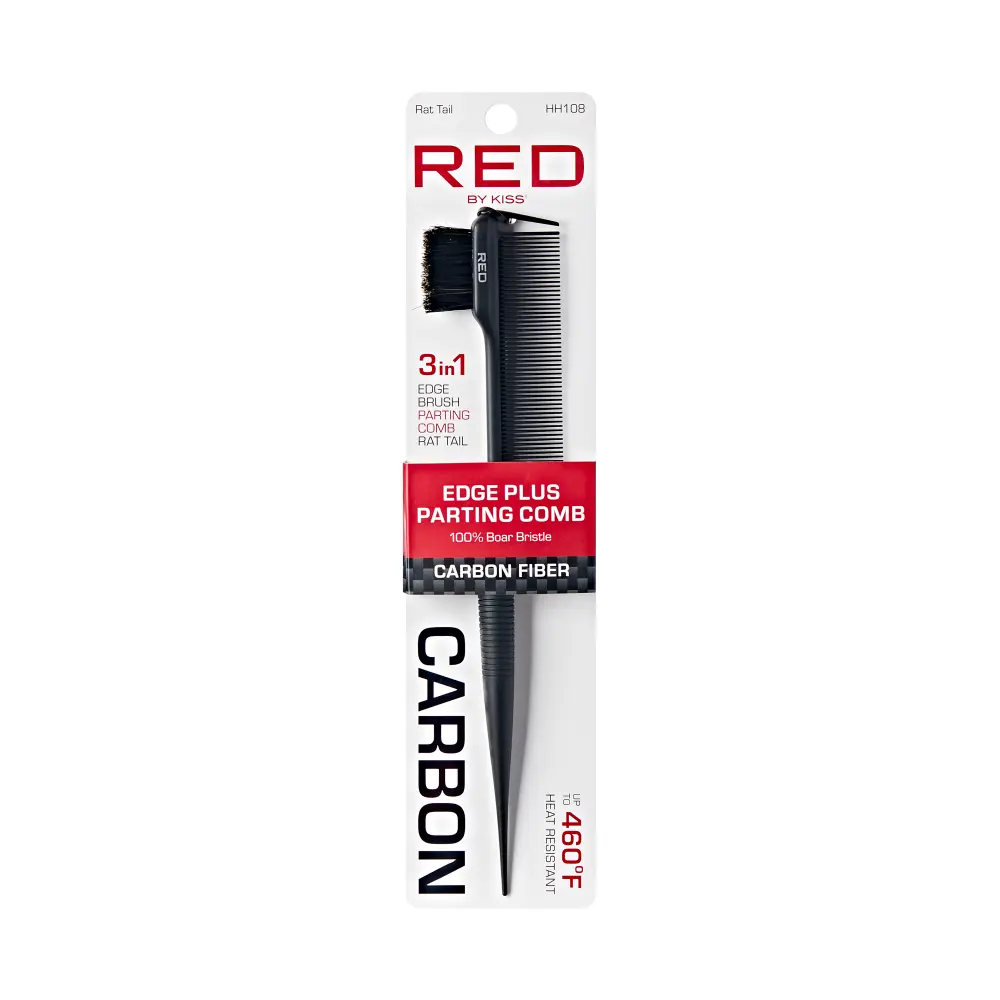RED by KISS 100% Boar Bristle 3-in-1 Edge & Parting Comb RED by KISS 100% Boar Bristle 3-in-1 Edge & Parting Comb