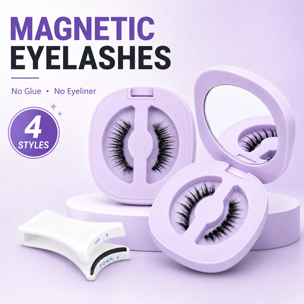 Dual-Magnetic Soft False Eyelashes, Glueless Lashes Clusters, Eyeliner-Free, Waterproof, Reusable, Natural-Look Lash Extensions for Beauty & Personal Care Makeup Cosmetics