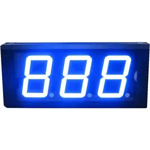 Digital 999-Day Countdown Timer and Stopwatch, Portable Blue Aluminum Clock with 4-Inch Large Red Display & Remote for Sports Events