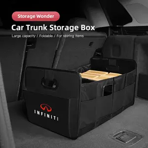Foldable Car Trunk Leather Storage Box Waterproof Portable Auto Large-Capacity Organizer Bag Tool Accessories Car Storage Organizers For Infiniti QX55 QX50 QX60 Q50 Q70L QX30 QX80 Q60 Q70 QX70 Q30 Q60S ESQ JX EX FX QX G M
