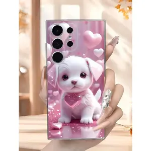 A Puppy With A Heart Phone Case Suitable For Compatible With Samsung Galaxy S21/22/23/24/25 Ultra/FE+,A73/72/71/55