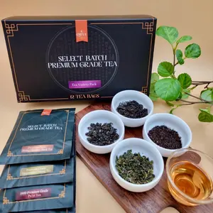 Tea Sampler Pack - 4 Variety Teas from Around the World - Taiwan Oolong, Black Tea & Aged Puer from China - 12 Tea Bags for 36 Grams