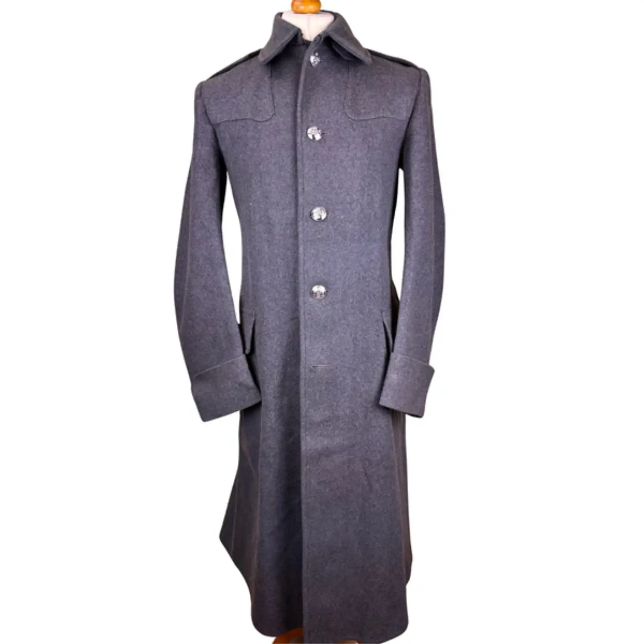 British Army Guards Wool Military Greatcoat Vintage Military Overcoat for Men Classic Fit