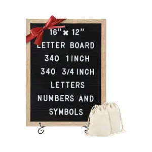 Felt Letter Board 16x12  – 680 Letters Changeable Message Board with Wood Frame & Storage Bags
