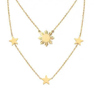 LIVE Exclusive Filipino Heritage Layer Set – Philippines Sun Necklace + Three Stars Necklace Bundle