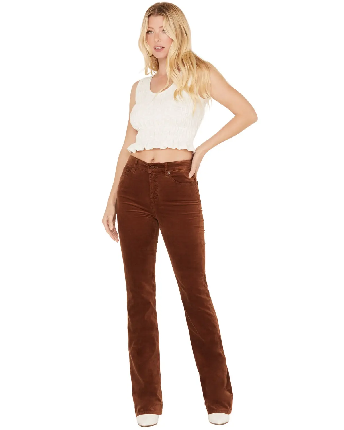 7 For All Mankind Women's Women'S High Rise Velvet Lisha Bootcut Jeans - 7E057v65-Cam