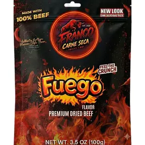 Franco Crunchy Spicy Red Flavor, Mexican-Style Carne Seca Snack 3.5 oz