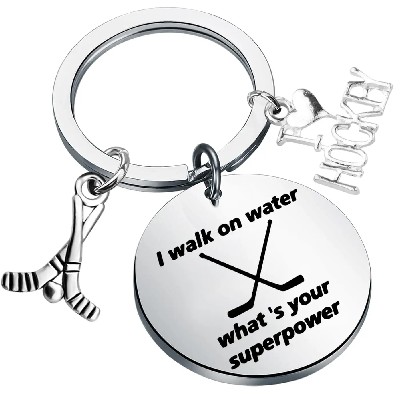 Ice Hockey Keychain Hockey Gifts for Hockeys Player Lover Fan Team Keyring Inspirational Sport Jewelry