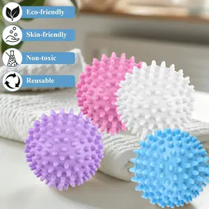 Eco Friendly PVC Laundry Balls for Dryer Reusable Plastic Washing Balls for Fabric Soften, Reduce Wrinkle and Less Static Cling