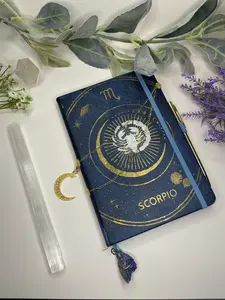Scorpio Journal w/ Lapis Lazuli Crystal