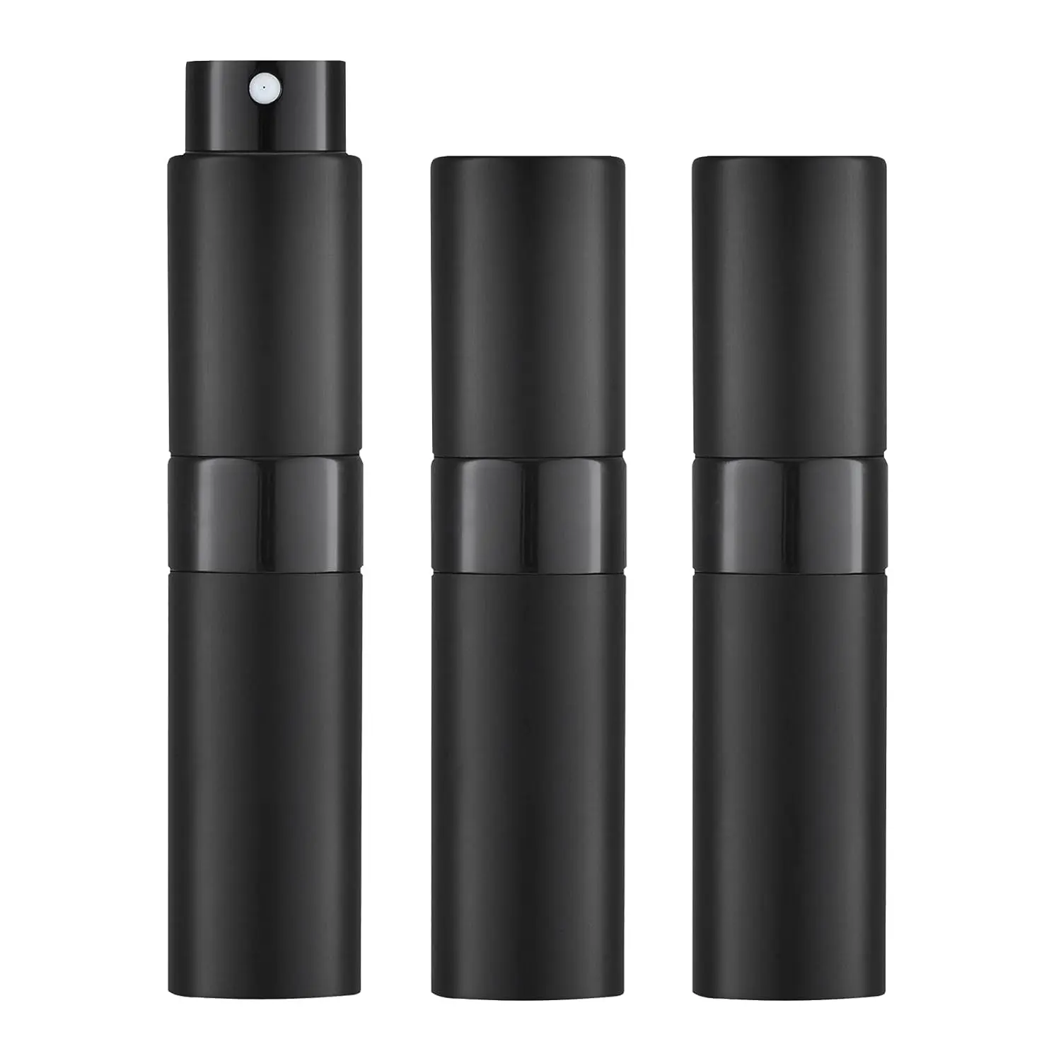 Your Favorite Fragrance, Anytime, Anywhere.LISAPACK 8ML Atomizer Perfume Spray Bottle for Travel (3 PCS) Empty Cologne Dispenser, Portable Sprayer Travel Essentials for Men and Women (Black) Cosmetic Makeup