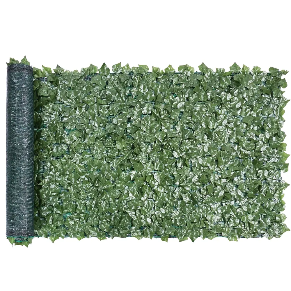 Yaheetech 39in W × 118in L Faux Ivy Privacy Screen with Mesh, Easy-to-Clean Artificial Leaves Fence, Windscreen, Greenery Wall for Balcony Landscaping Decor, Indoor/Outdoor Home Use, 1PC