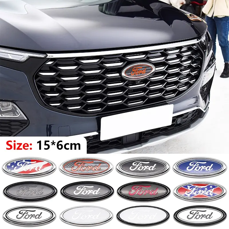 Ford Car Front Emblem Hood Decoration, Vehicle Exterior Decoration, Scratch-Resistant Durable Front Badge Replacement, Fits Focus, Fiesta, Kuga, Mondeo, Mustang