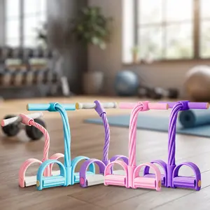 6 Tube Foot Pedal Resistance Band, Multifunctional Indoor Stretching Device, Portable Daily Activity Training Tool