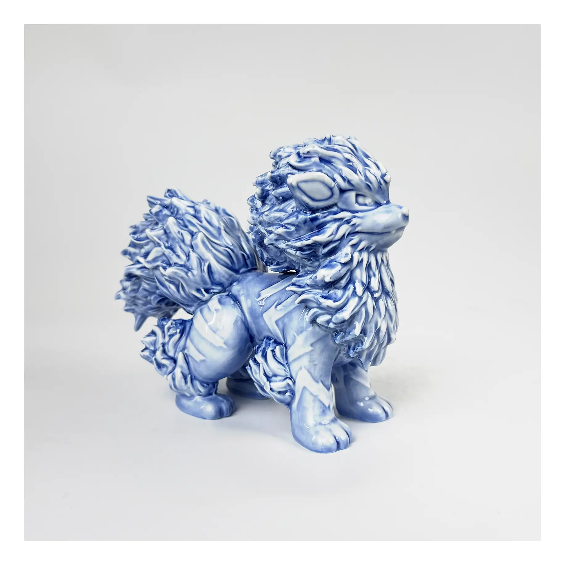 Arcanine Ceramic Art Sculpture .Handmade Cllectible Gift/Collector's Home Decor Ornaments