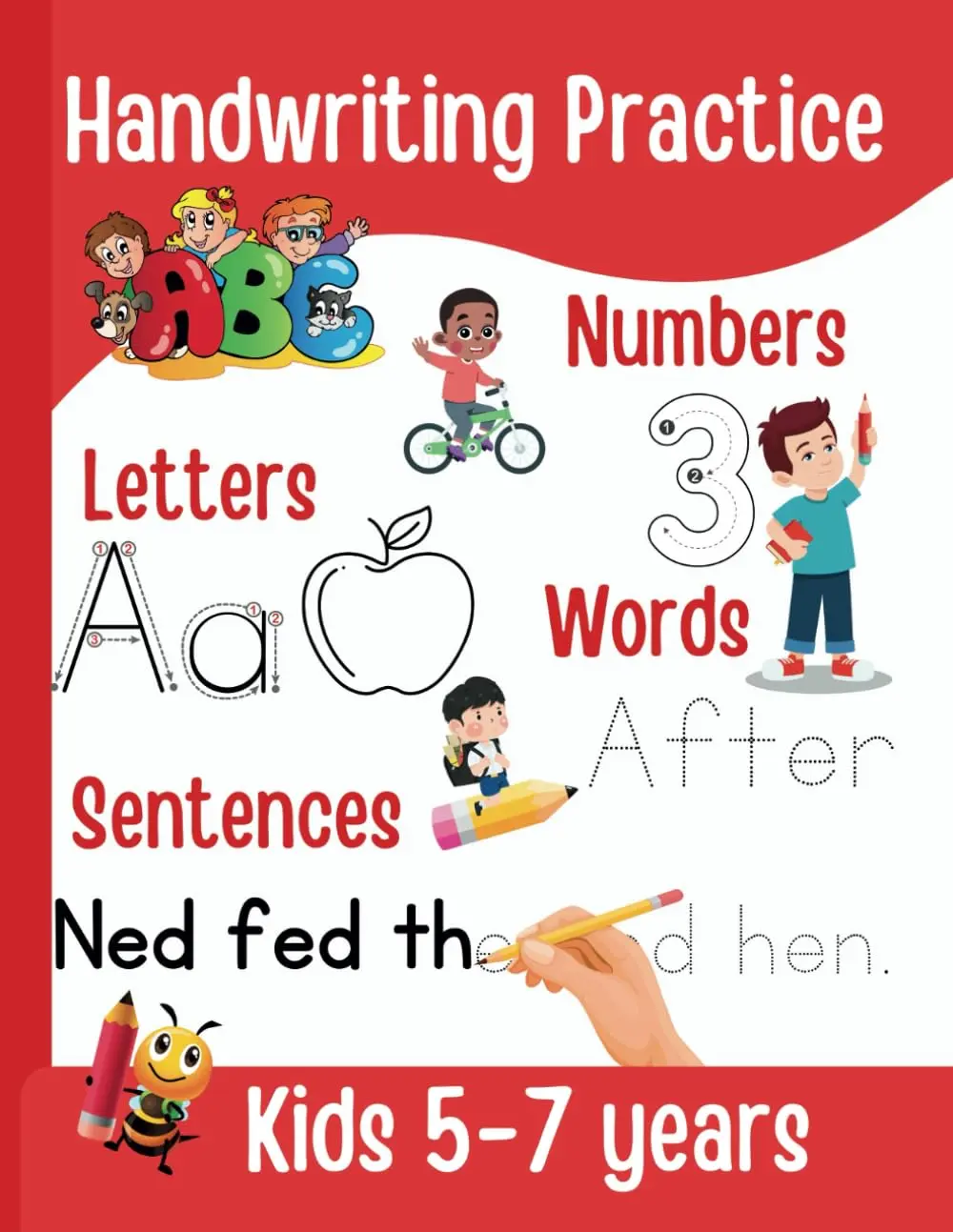 Handwriting Practice for Kids 1st and 2nd Grade | Tracing Letters, Number, Words and Sentences: 100 Pages Full Of Fun