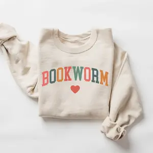 Bookworm Teacher Sweatshirt – Cute Reading Crewneck for ESL Teachers, Book Lover Gift, Group Teacher Reading Sweater