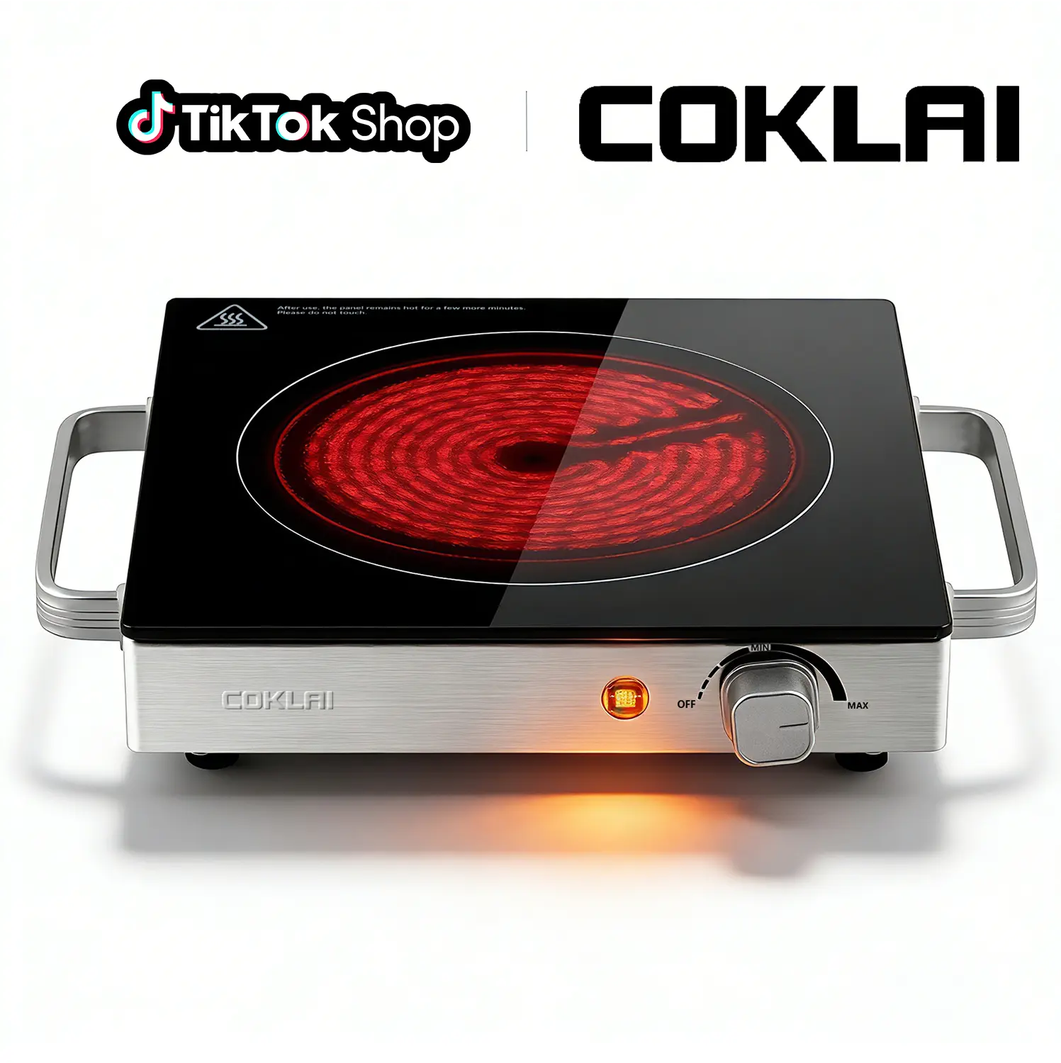 COKLAI Portable Electric Cooking Stove - Single Stainless Steel Hot Plate with Temperature Control, Easy-Clean Design, Top Touch Operation for Kitchens, Camping, Dorms Countertop Burner