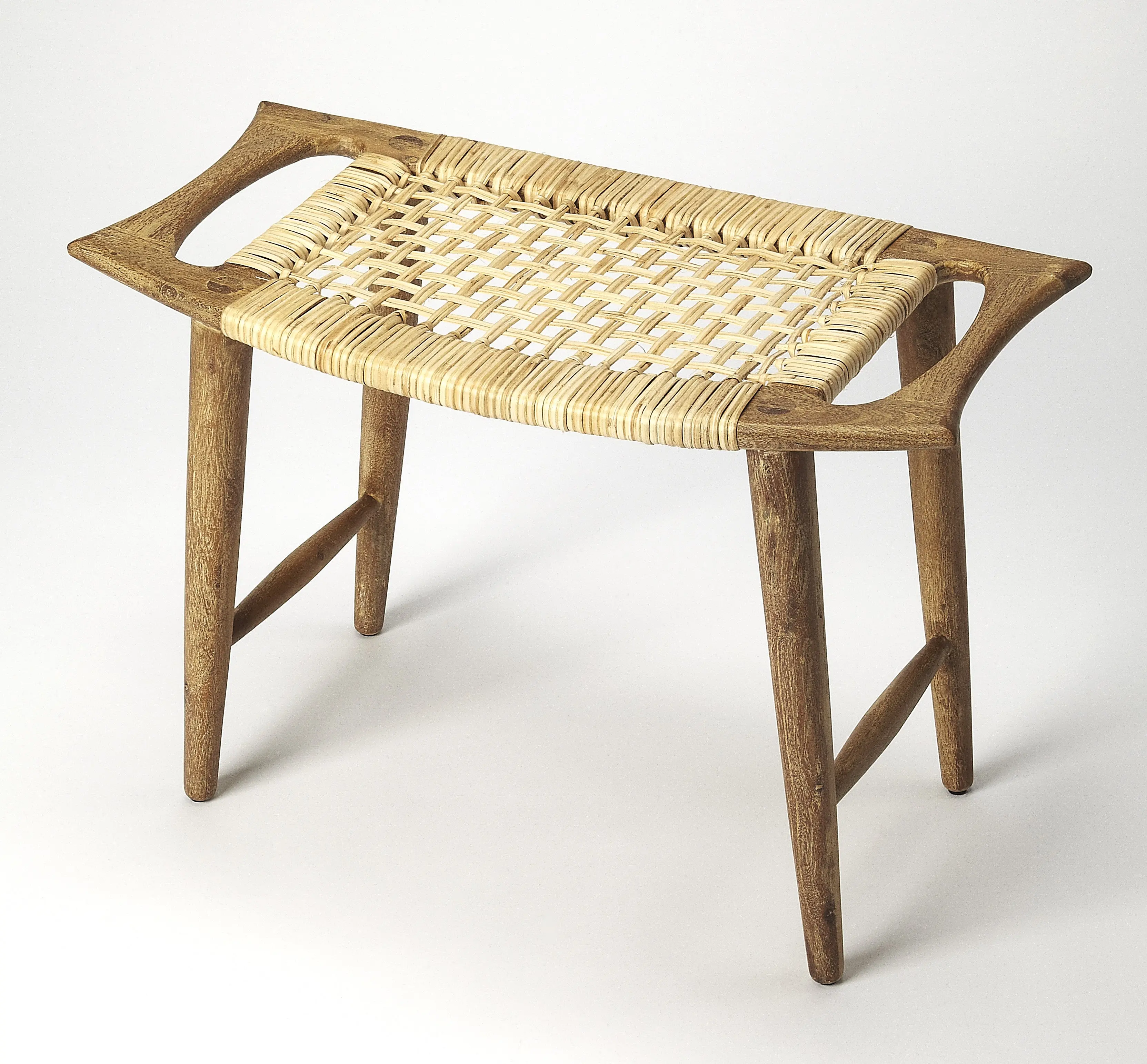 Butler Specialty Company Tristan 17.5 in. Seat Height Rattan Counter Stool, Light Brown