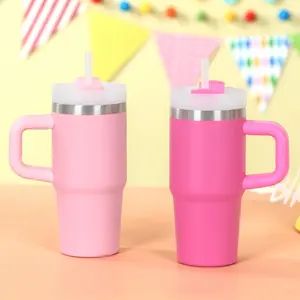 20 Oz Stainless Steel Portable Vacuum Insulated Flask - Water Bottle with Handle, Straw, Lid, Cold/Heat/Ice Retention, Ideal for Kids, Children's Gift Kitchenware Drinkware, Water Bottles, Flasks