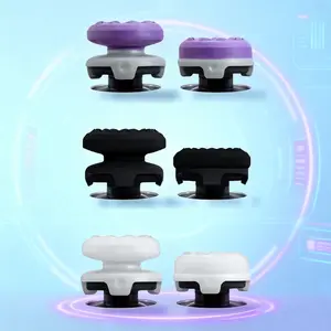 Professional Xbox/PS4/PS5 Controller Thumbsticks Height Increase Anti-slip Abrasion Resistant Ergonomic Protective Thumb Grips with 1 High-Rise Convex 1 Mid-Rise Concave Precise Control Black/White/Blue/Purple Rubber
