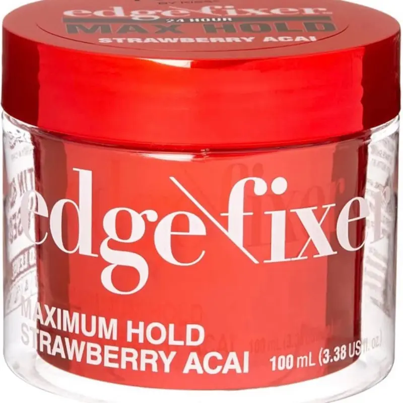 Edge Fixer Maximum Hold Hair Styling Gel for Hair Care - Strong Hold, Natural Shine, Quick-Dry Edge Control, Strawberry Acai Scent, 100 mL for Sleek, Long-Lasting Styles