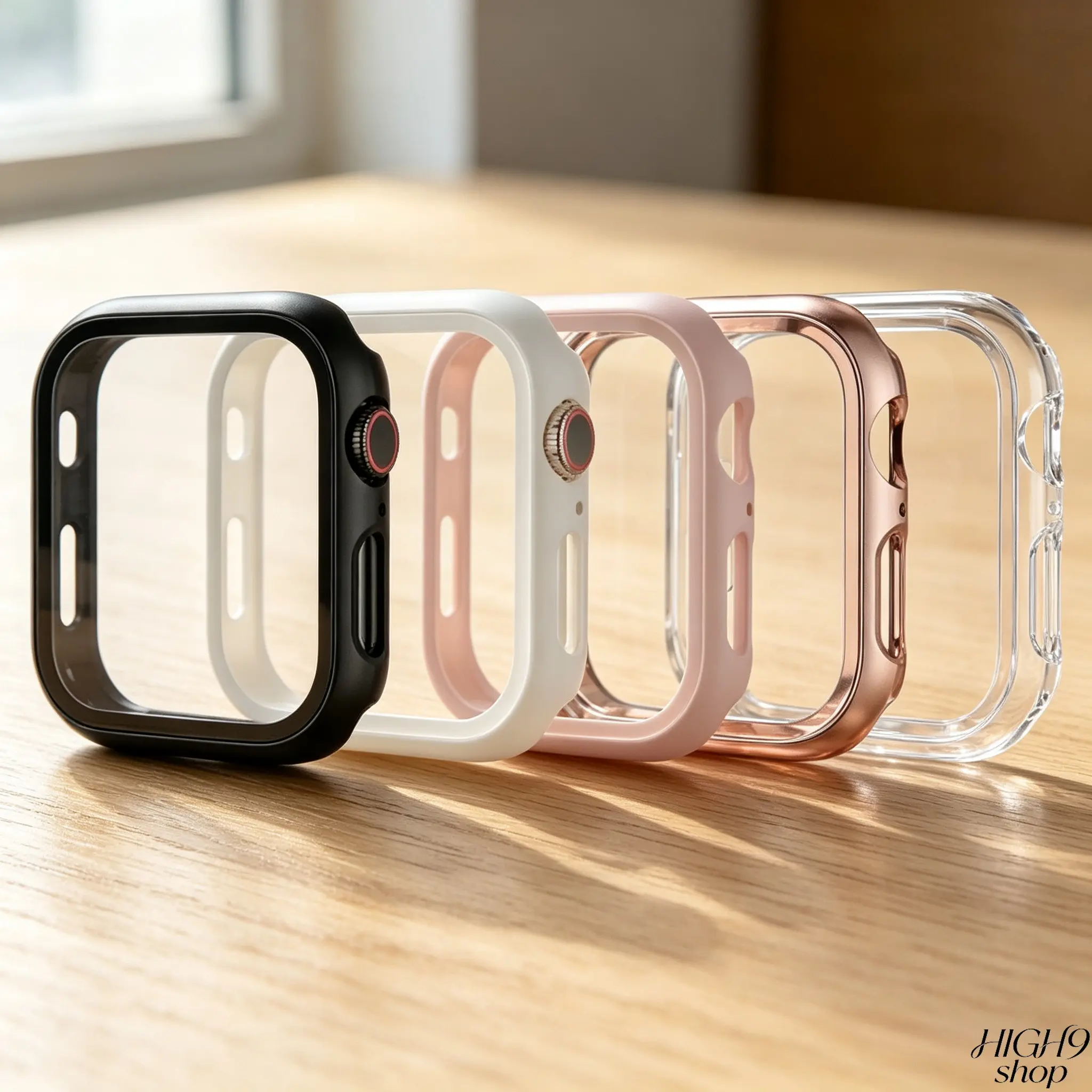 2026 New 5 Pack Hard PC Watch Cover With Built-in Tempered Glass, Shockproof Drop Resistant Full Screen Protective Frame, Stylish Daily Casual Smartwatch Accessory, Multi-piece Set For Seasonal Replacement And All-round Dial Protection, Only Watch Cases I