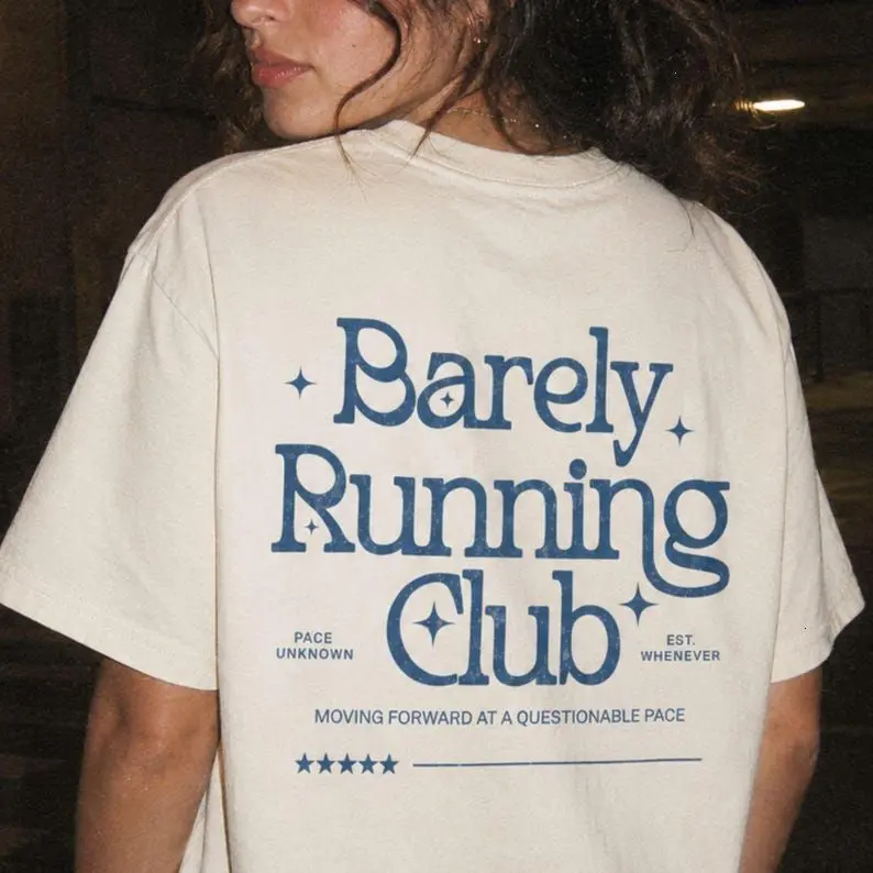 Funny Running Shirt, Barely Running Club Comfort Colors® Tee, Slow Runner Back Print Graphic Tee