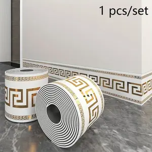 1 large thickened roll, 197 inches x 3.94 inches, marble tile panel wallpaper, Marble Pattern Wallpaper, Peel And Stick Wallpaper Designs, self-adhesive PVC brick imitation, DIY removable without residue, waterproof, wear-resistant