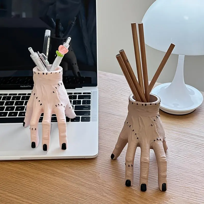 1pc Creative Frankenstein's Hand Pen Holder Pen Stand, Pen Slot, Desk Organizers, Desk Accessories, Spooky Abs Resin for Small Plants, Perfect Halloween Decor for Office & Garden