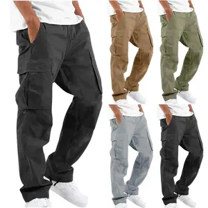 Men's Flex Stretch Cotton Cargo Pants Menswear Trouser