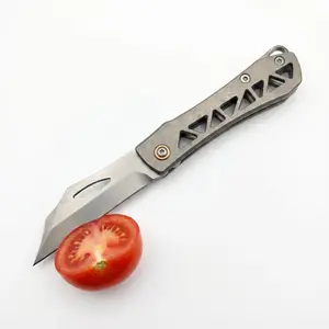Portable Titanium Folding Utility Knife - EDC Pocket Tool for Everyday Carry, Camping, and Food Prep Hiking Knife multi-functional outdoor outdoorfun compact Multifunctional