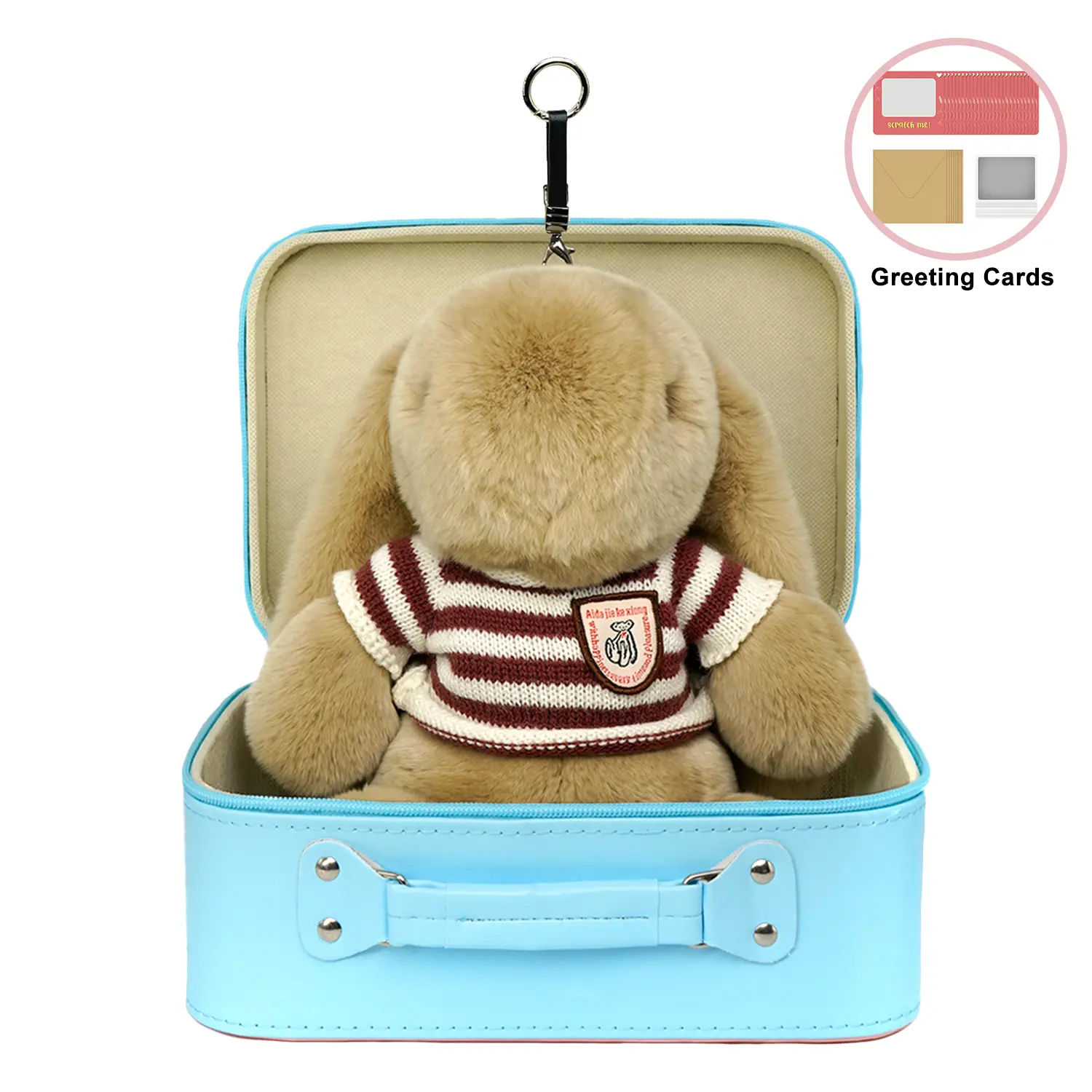【BunnyLulu】13" XL Soft Plush Sweet Bunny Character Charm Plushies - Stress Reliever Stuffed Animal with Gift Boxed Makeup Box, Bedroom Companion for Kids
