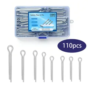 Heavy Duty R-Type Split Hairpin Cotter Pins 110PCS 2mm Galvanized Corrosion Resistant Fasteners for Car Automotive Garage Repair